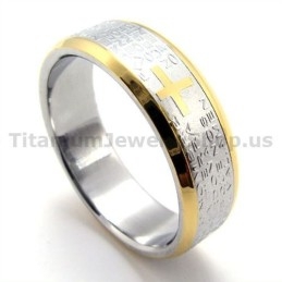 Bague En Titane Avec Croix