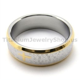 Bague En Titane Avec Croix