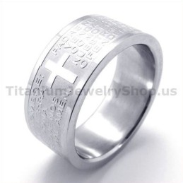 Bague En Titane Avec Croix