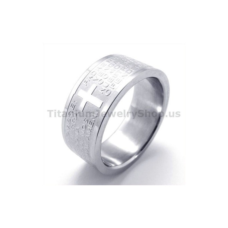 Bague En Titane Avec Croix