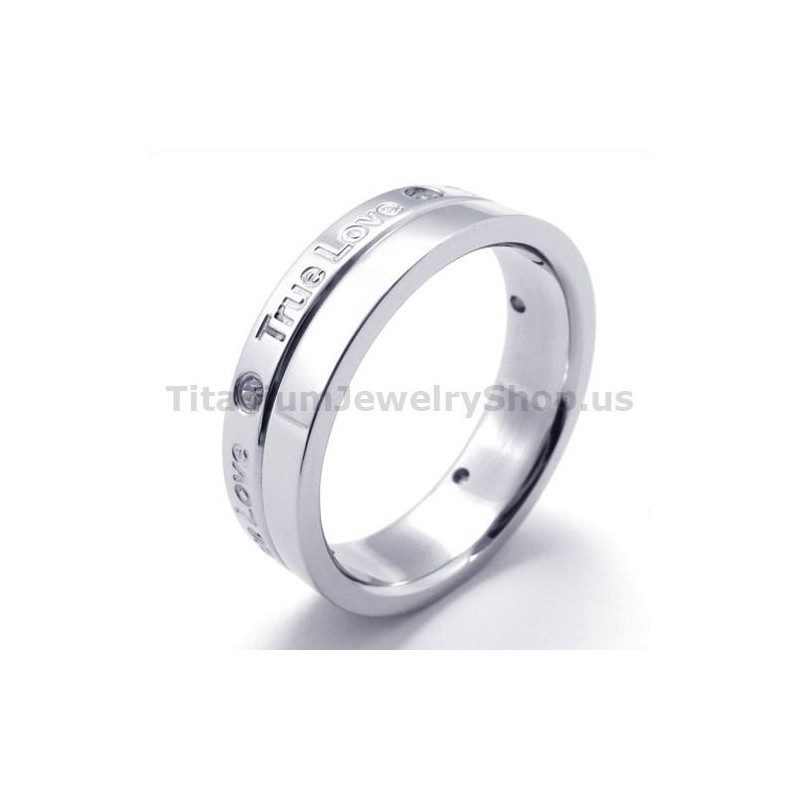 Bague True Love En Titane Avec Diamant Bague True Love En Titane Avec Diamant