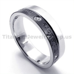 Bague True Love En Titane Noir Avec Diamant
