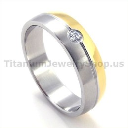 Bague En Titane Avec Diamant