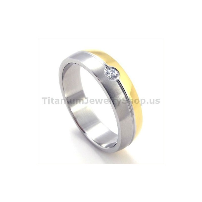 Bague En Titane Avec Diamant