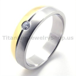 Bague En Titane Avec Diamant