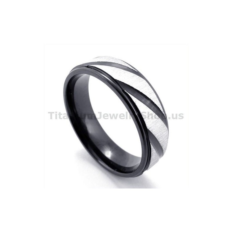 Bague En Titane Noir Avec Diamant Bague En Titane Noir Avec Diamant