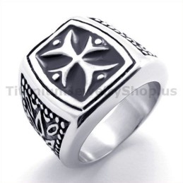 Bague En Titane Avec Croix