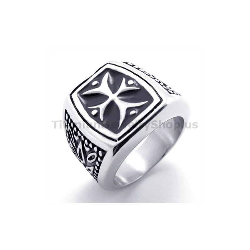 Bague En Titane Avec Croix