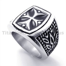 Bague En Titane Avec Croix