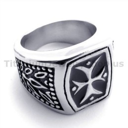 Bague En Titane Avec Croix