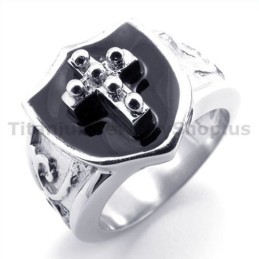 Bague En Titane Avec Croix