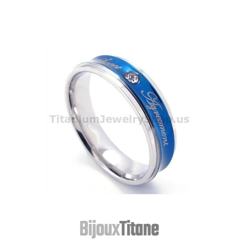 Bague En Titane Avec Diamant Et Cœur Bague En Titane Avec Diamant Et Cœur