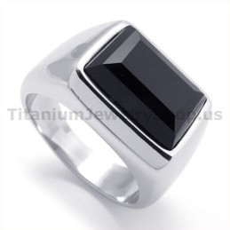 Bague En Titane Avec Zircon
