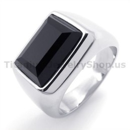 Bague En Titane Avec Zircon