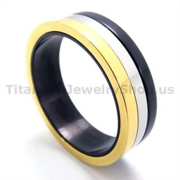 Bague En Titane Trois Couleurs