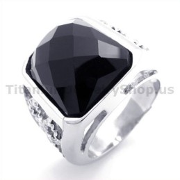 Bague En Titane Avec Zircon