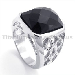 Bague En Titane Avec Zircon