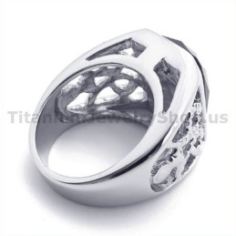 Bague En Titane Avec Zircon