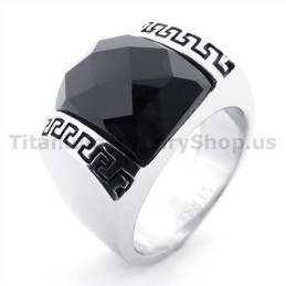Bague En Titane Avec Zircon