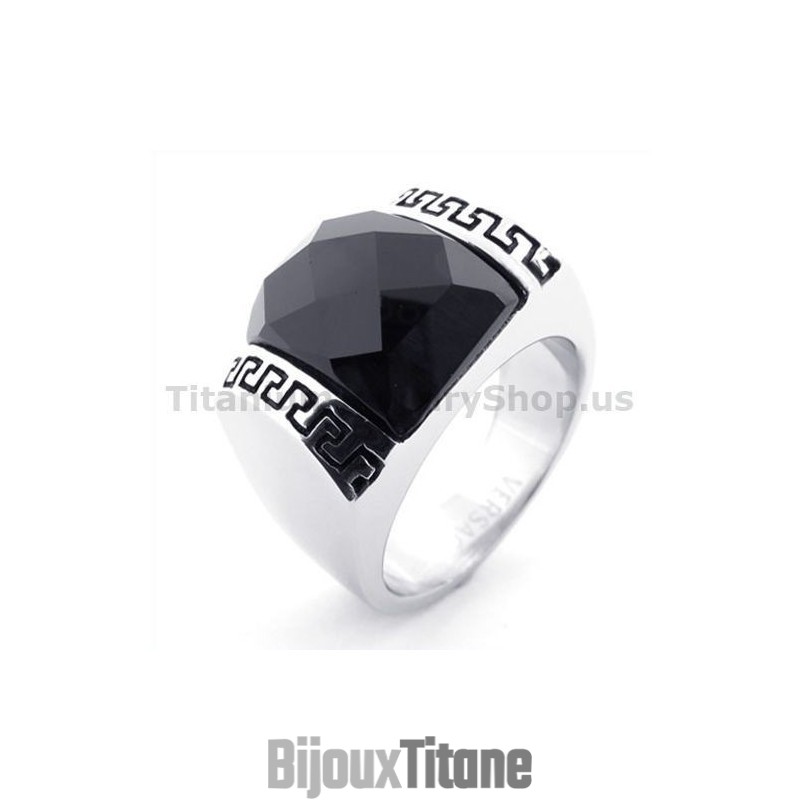 Bague En Titane Avec Zircon Bague En Titane Avec Zircon
