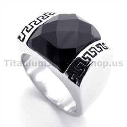 Bague En Titane Avec Zircon