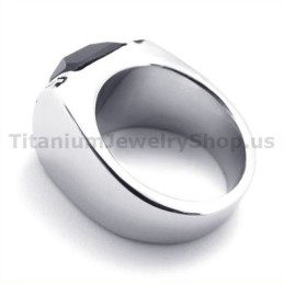 Bague En Titane Avec Zircon