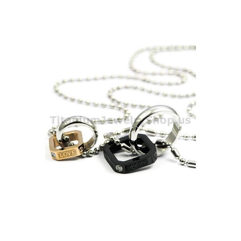 Pendentifs En Titane Avec Diamants Pour Amoureux, Cadeaux De Saint-Valentin - Chaînes Gratuites