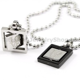 Pendentifs Rotatifs En Titane Pour Amoureux, Cadeaux De Saint-Valentin - Chaînes Gratuites