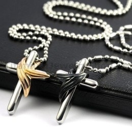 Pendentifs En Titane Avec Croix Et Ailes D'Ange Pour Amoureux, Cadeaux De Saint-Valentin - Chaînes Gratuites
