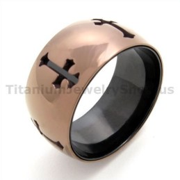 Bague En Titane Croix Classique