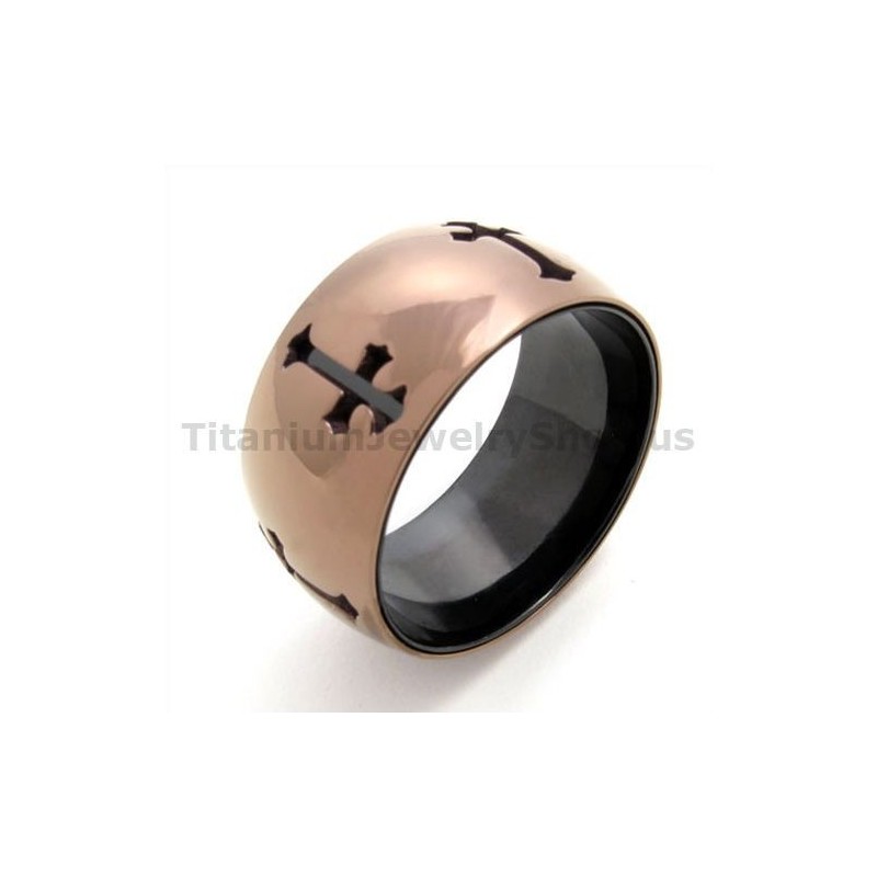 Bague En Titane Croix Classique Bague En Titane Croix Classique