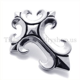 Pendentif Croix En Titane Pur Avec Ancre Pour Homme
