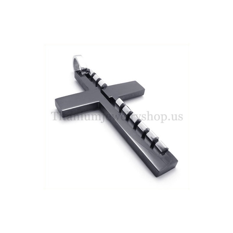 Pendentif Croix En Titane Noir Pour Homme