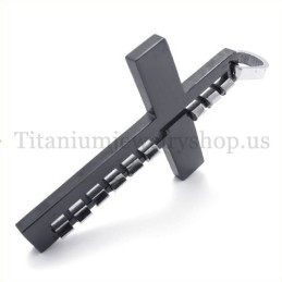 Pendentif Croix En Titane Noir Pour Homme