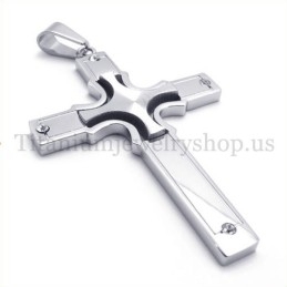 Pendentif Croix En Titane Et Diamants, Petite Croix En Argent Sertie De Diamants