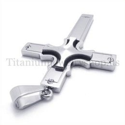 Pendentif Croix En Titane Et Diamants, Petite Croix En Argent Sertie De Diamants