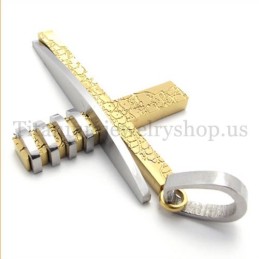 Pendentif Croix Asymétrique En Titane Pour Homme, En Or Et En Argent