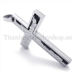 Pendentif Croix Quadrangulaire En Titane Et Argent À Remplissage Incomplet