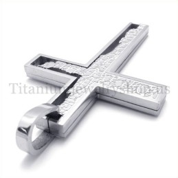 Pendentif Croix Quadrangulaire En Titane Et Argent À Remplissage Incomplet