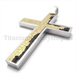 Pendentif Croix En Titane À Remplissage Incomplet En Or