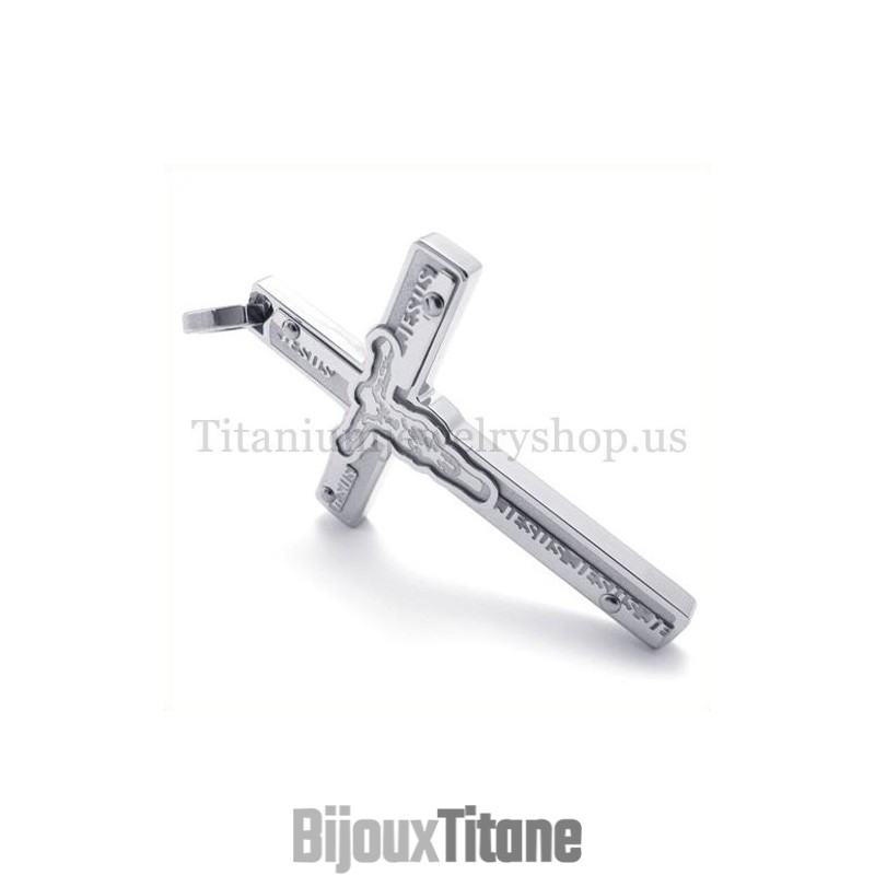 Pendentif Croix En Titane Sculpté De Jésus Pendentif Croix En Titane Sculpté De Jésus