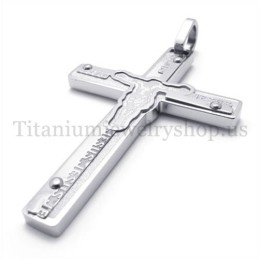 Pendentif Croix En Titane Sculpté De Jésus