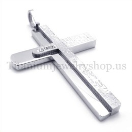 Pendentif Croix En Titane À Deux Couches Avec Diamants