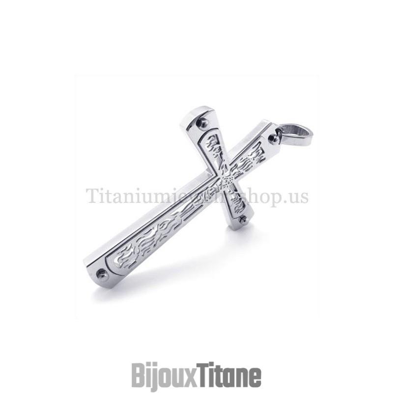 Pendentif Croix En Titane À Motif De Croix Creuse Intégrée Pendentif Croix En Titane À Motif De Croix Creuse Intégrée