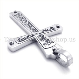 Pendentif Croix En Titane À Motif De Croix Creuse Intégrée