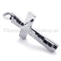 Pendentif Croix En Titane À Deux Couches, Style Bible