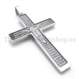 Pendentif Croix En Titane Sculpté Avec Motif De Jésus Et Motif Biblique