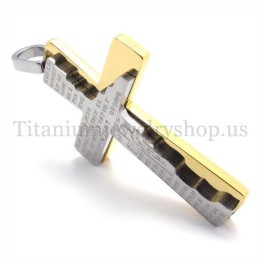Pendentif Croix Biblique En Titane À Deux Couches