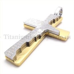 Pendentif Croix Biblique En Titane À Deux Couches