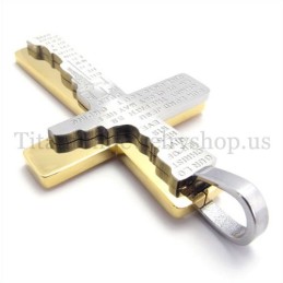 Pendentif Croix Biblique En Titane À Deux Couches